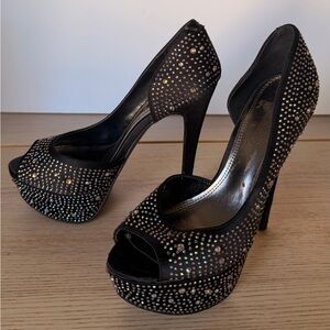 Bakers 4.5” Show Stopper Elegant Black Studded Women's Heels